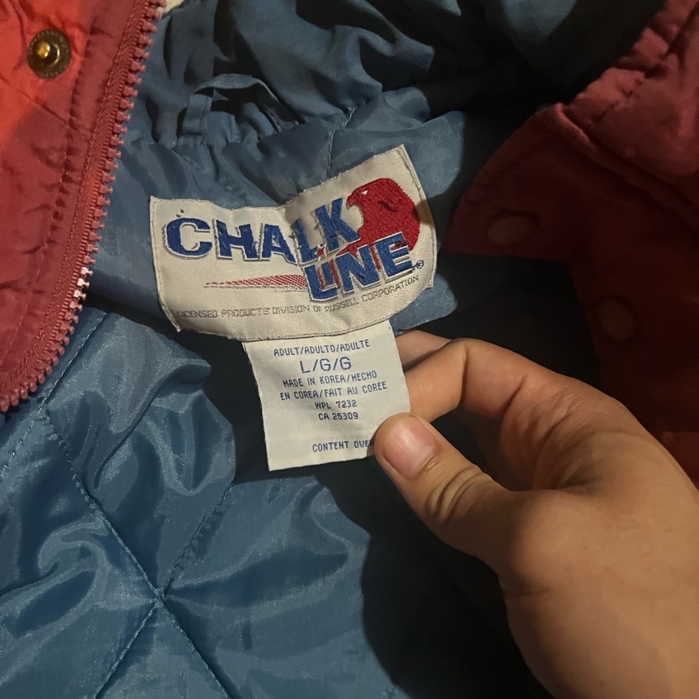 Vintage Chalkline Colorado Avalanche Burgundy and Light Blue Puffer Jacket - Picture 3 of 6